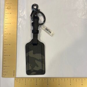 Coach 76853 NWT green and Black Camouflage luggage tag Keychain Accessory